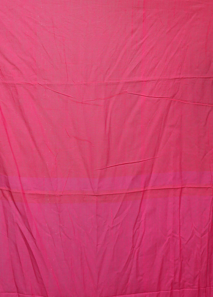 Pink Cotton Saree With Blouse Piece