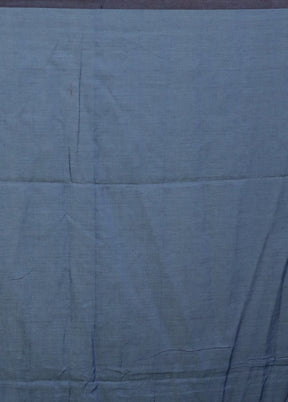 Blue Cotton Saree Without Blouse Piece