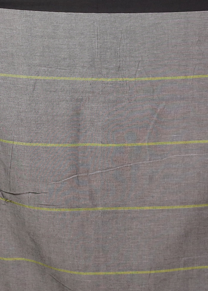Grey Cotton Saree With Blouse Piece
