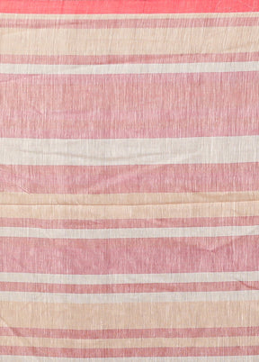 Pink Cotton Saree Without Blouse Piece