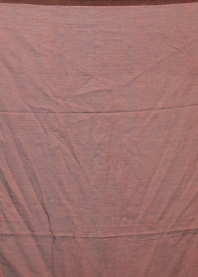 Rust Cotton Saree Without Blouse Piece