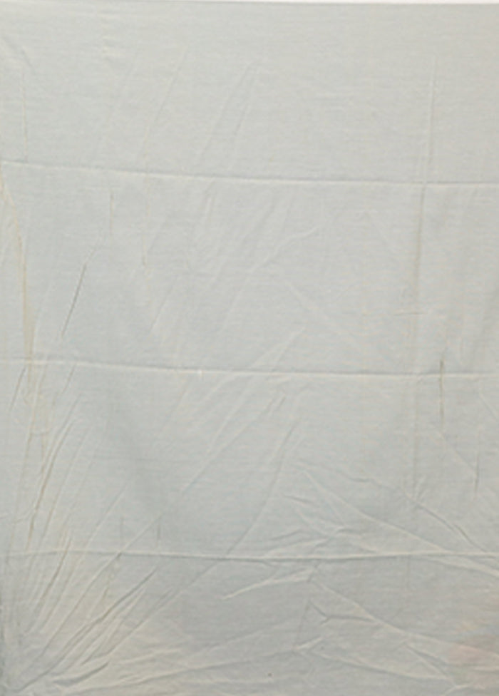 Cream Cotton Saree With Blouse Piece