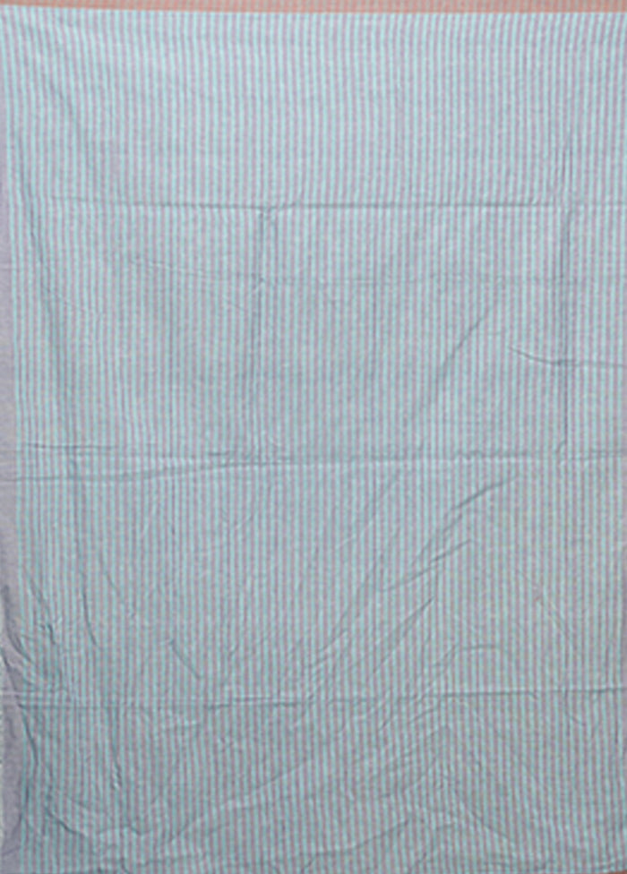 Grey Pure Cotton Saree With Blouse Piece