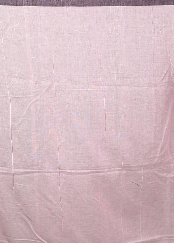 Pink Pure Cotton Saree With Blouse Piece
