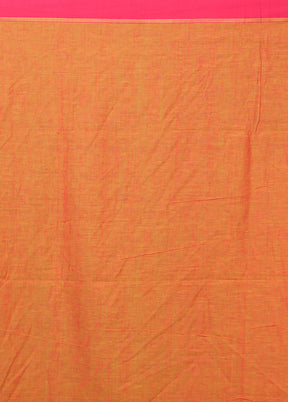 Rust Pure Cotton Saree With Blouse Piece