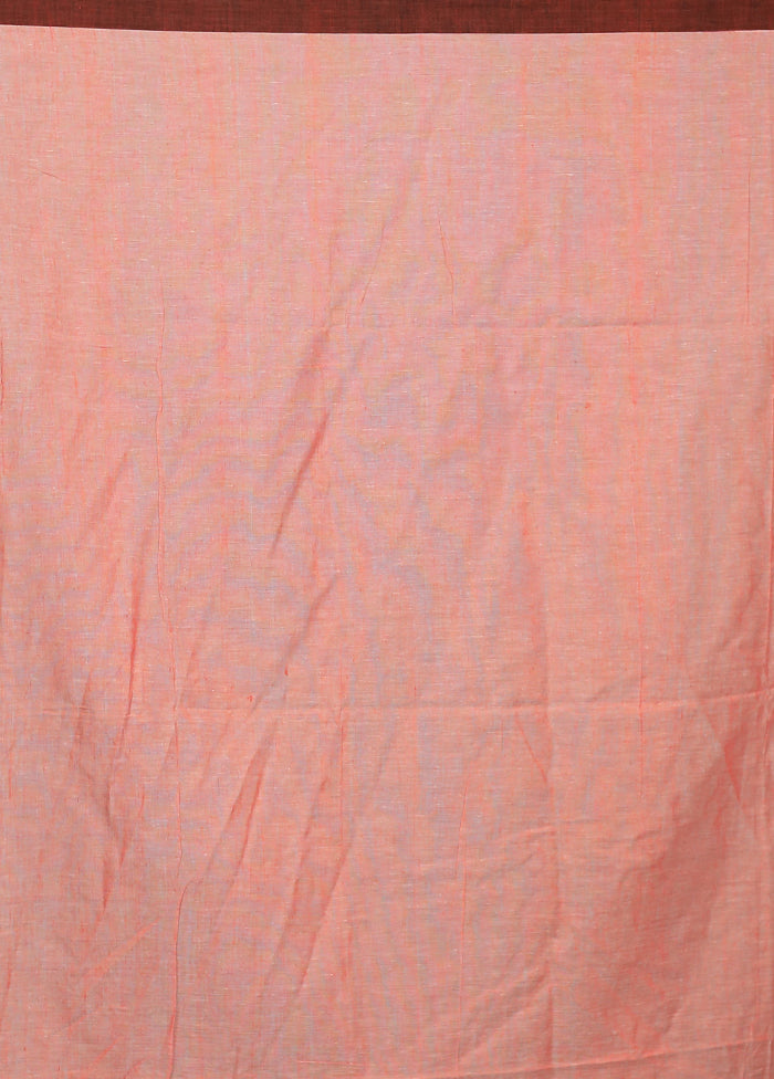 Pink Pure Cotton Saree Without Blouse Piece