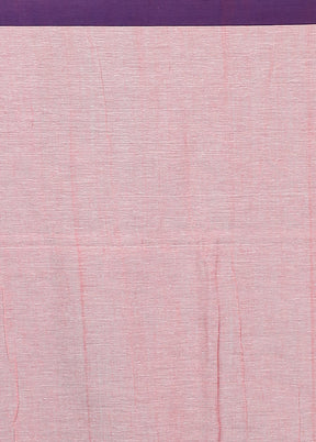 Pink Pure Cotton Saree With Blouse Piece