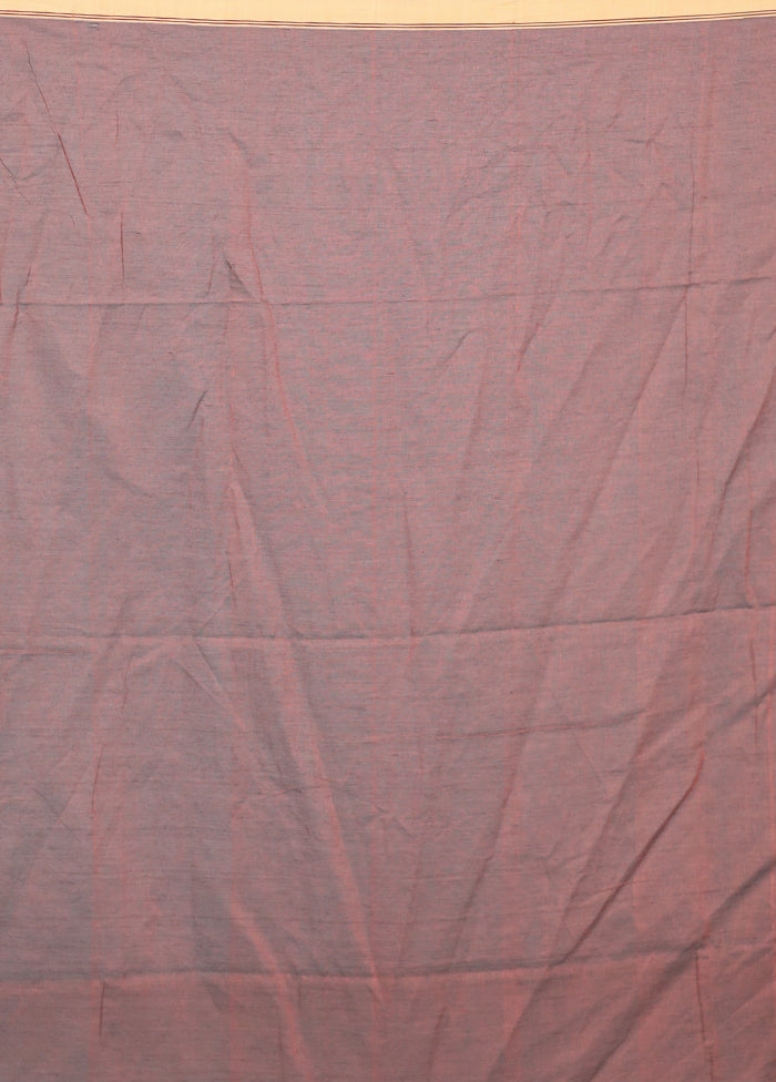 Rust Pure Cotton Saree Without Blouse Piece