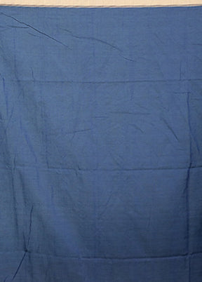 Blue Pure Cotton Saree With Blouse Piece