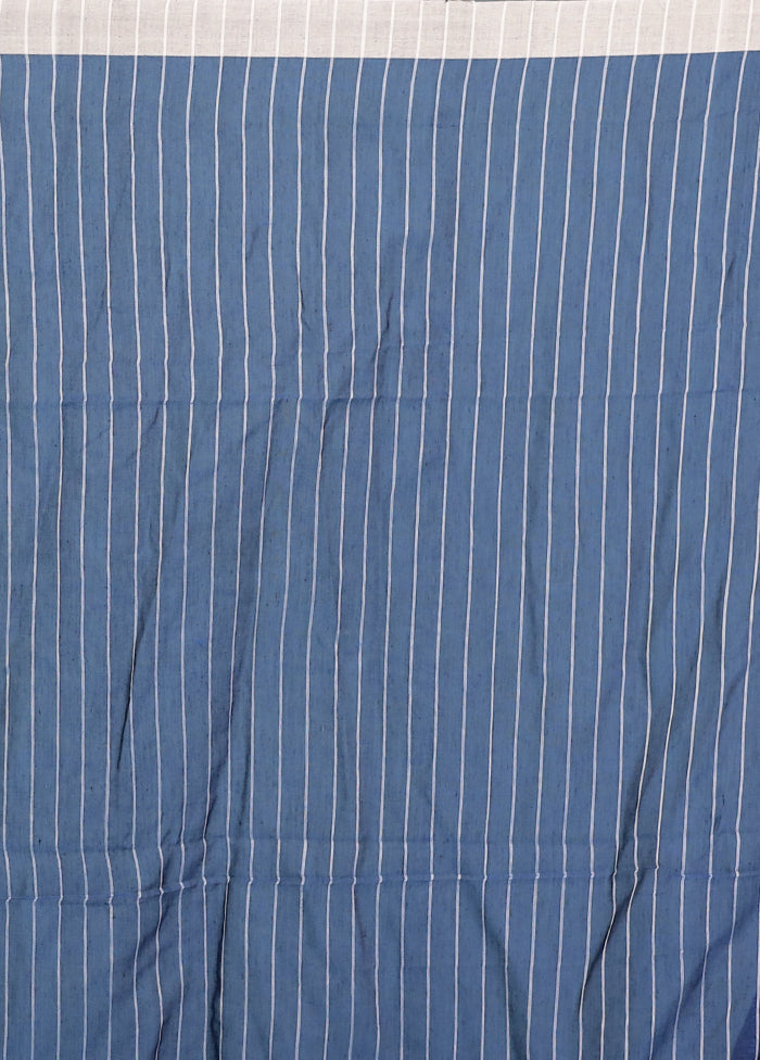 Blue Matka Silk Saree Without Blouse Piece