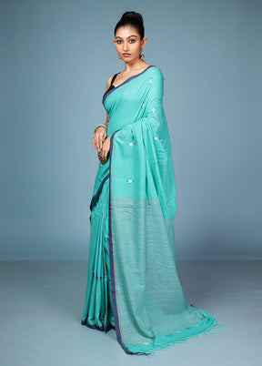 Green Matka Silk Saree With Blouse Piece