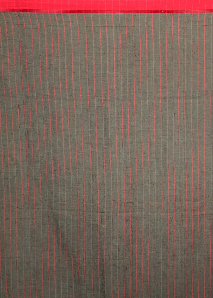 Black Matka Silk Saree With Blouse Piece