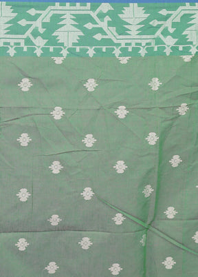 Green Organza Saree Without Blouse Piece