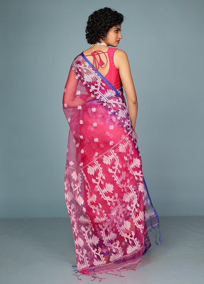 Pink Organza Saree Without Blouse Piece