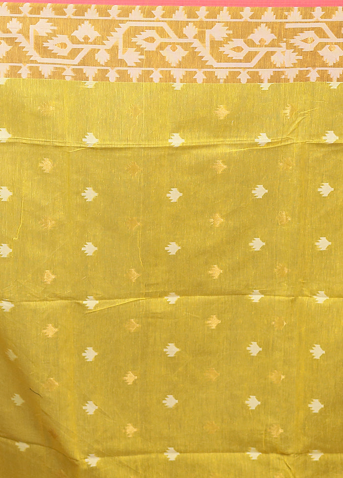 Yellow Organza Saree With Blouse Piece