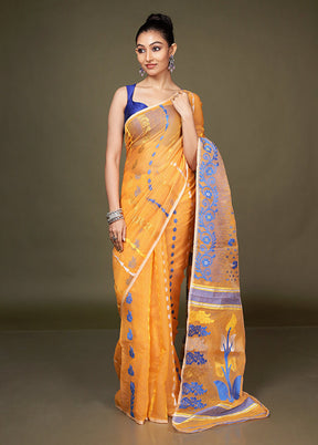 Yellow Tant Cotton Saree Without Blouse Piece