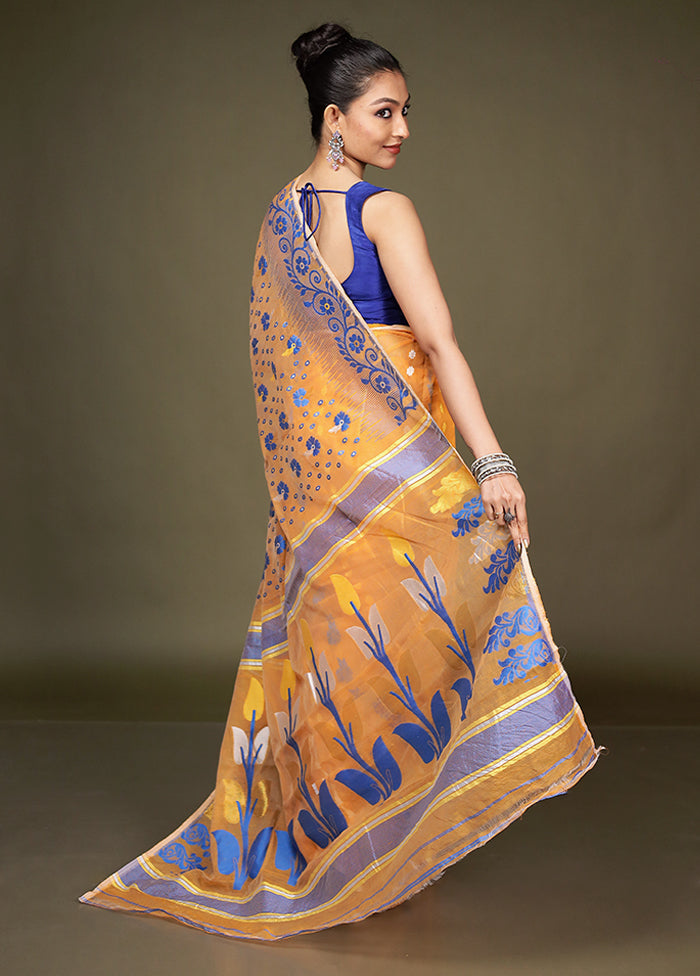 Yellow Tant Cotton Saree Without Blouse Piece