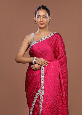 Purple Handloom Dupion Pure Silk Saree With Blouse Piece