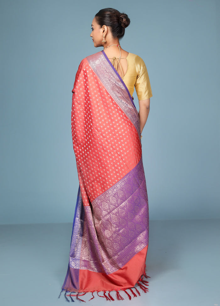 Maroon Dupion Silk Saree With Blouse Piece