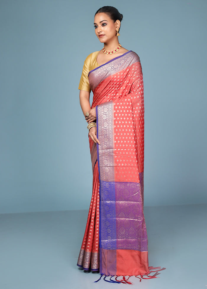 Maroon Dupion Silk Saree With Blouse Piece