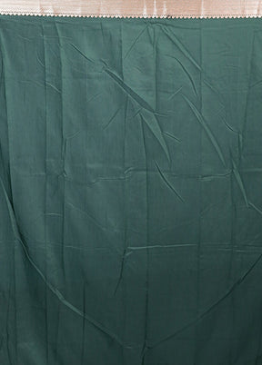 Green Cotton Saree With Blouse Piece