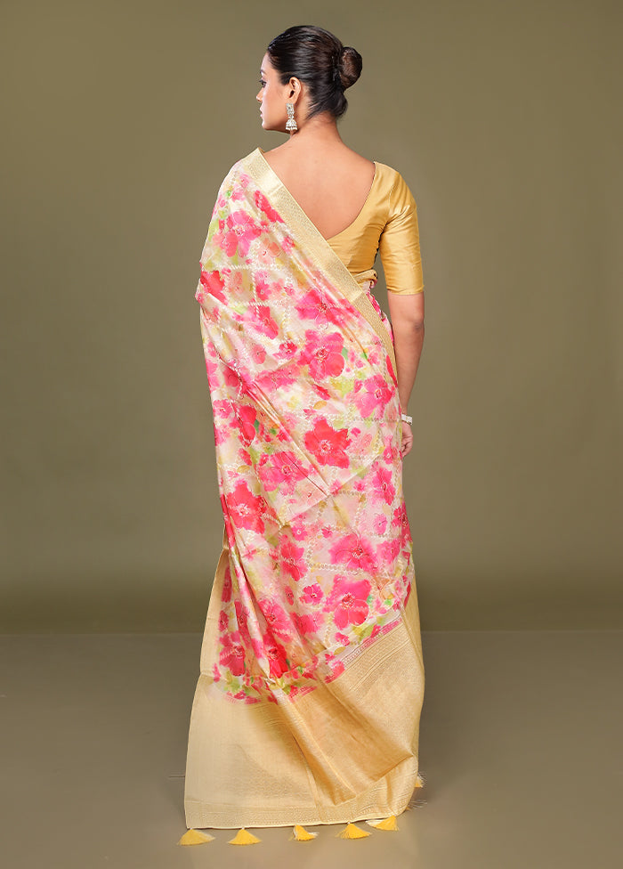 Multicolor Dupion Silk Saree With Blouse Piece