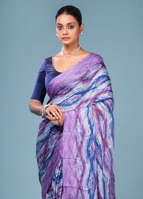 Multicolor Chiffon Silk Saree With Blouse Piece