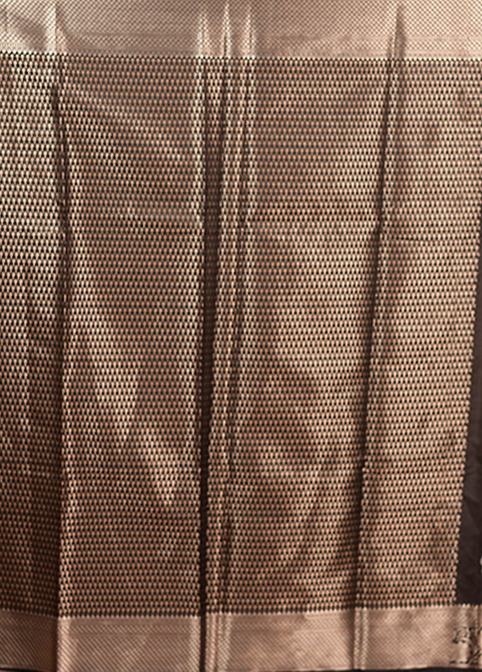 Black Kora Silk Saree With Blouse Piece