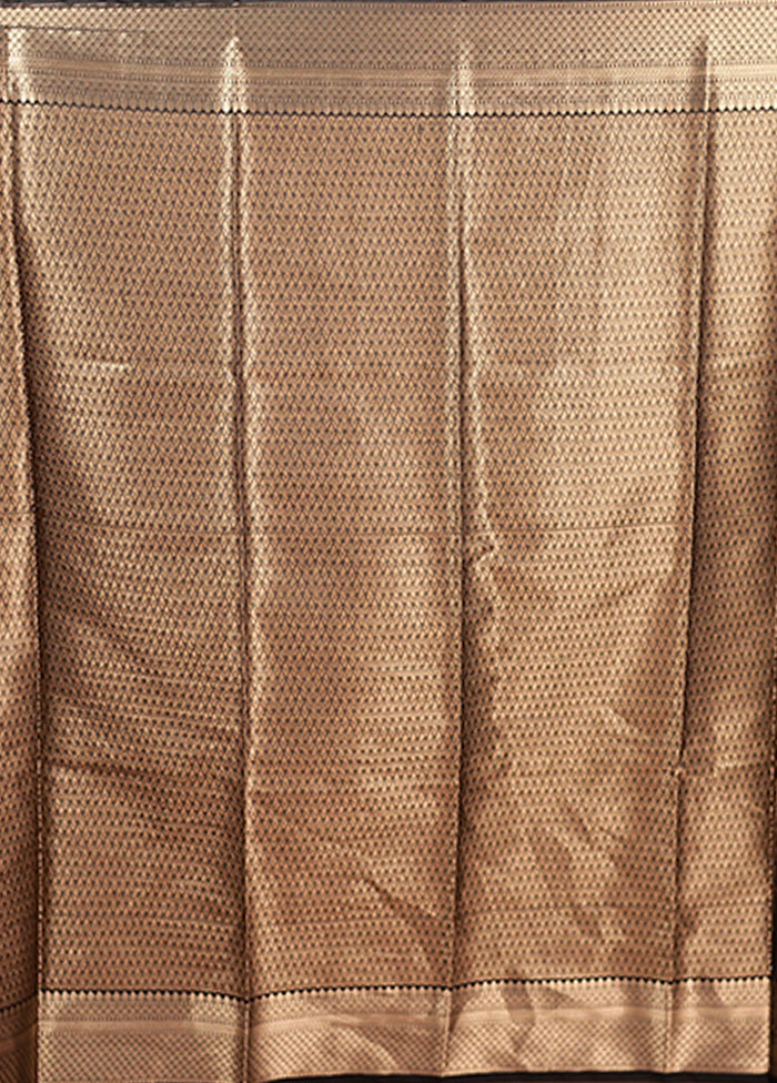 Black Kora Silk Saree With Blouse Piece