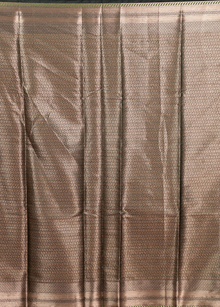 Green Kora Silk Saree With Blouse Piece