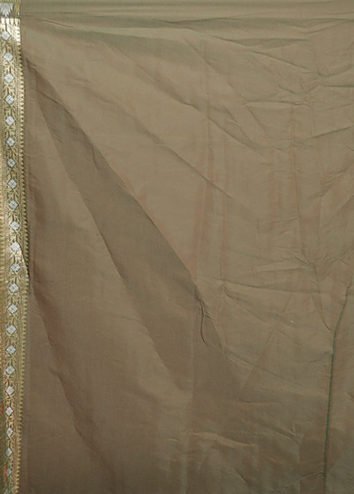 Green Kora Silk Saree With Blouse Piece