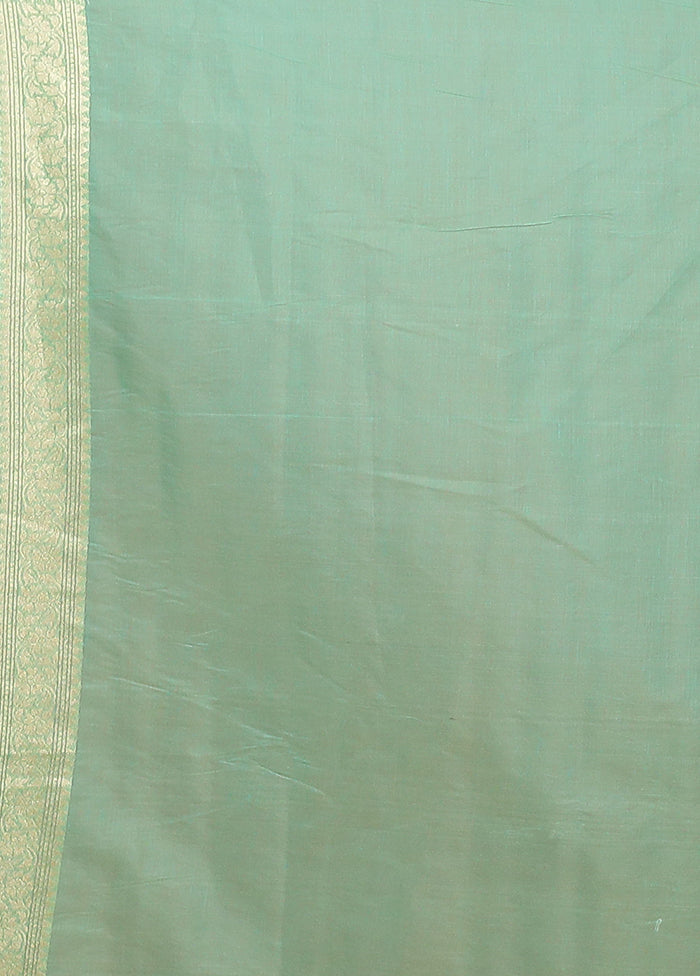 Green Kora Silk Saree With Blouse Piece