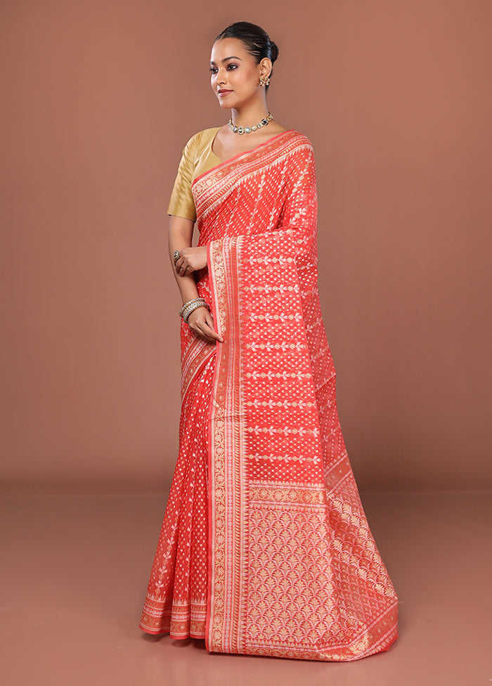 Pink Kora Silk Saree With Blouse Piece