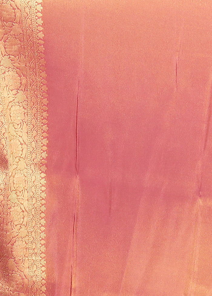 Pink Tissue Silk Saree With Blouse Piece