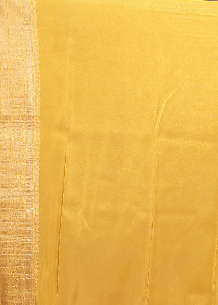 Yellow Tissue Silk Saree With Blouse Piece