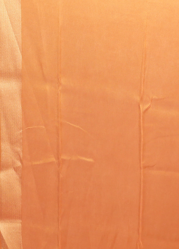 Rust Tissue Silk Saree With Blouse Piece