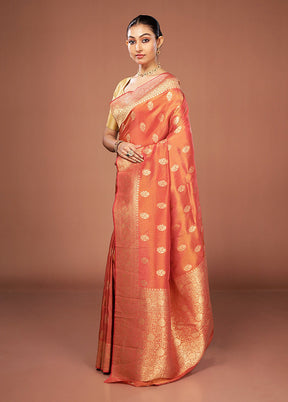 Pink Tissue Silk Saree With Blouse Piece