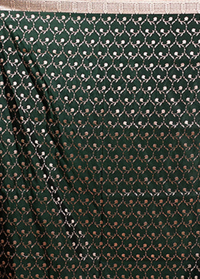 Green Banarasi Silk Saree With Blouse Piece