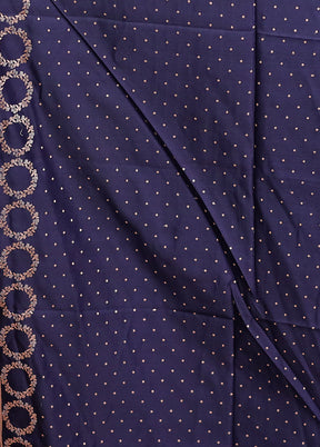 Blue Banarasi Silk Saree With Blouse Piece