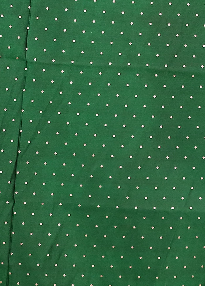 Green Banarasi Silk Saree With Blouse Piece