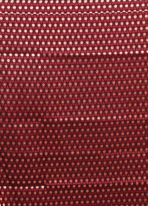 Maroon Banarasi Silk Saree With Blouse Piece