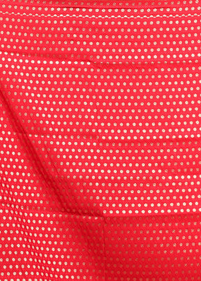 Red Banarasi Silk Saree With Blouse Piece
