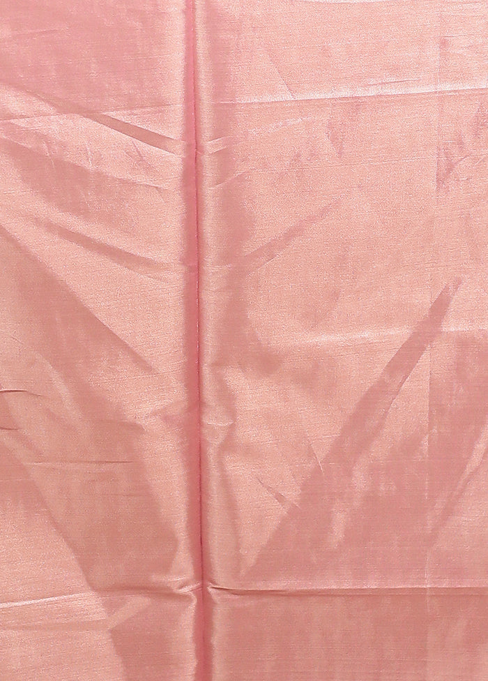 Pink Tissue Silk Saree With Blouse Piece