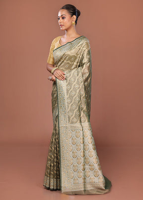 Grey Tissue Silk Saree With Blouse Piece