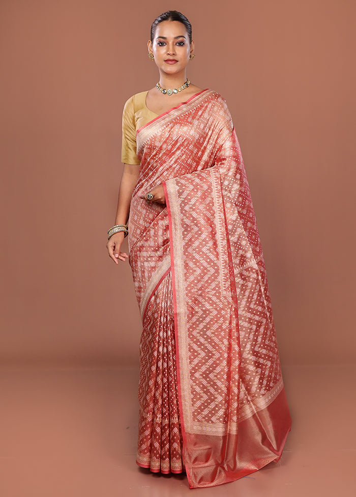 Pink Tissue Silk Saree With Blouse Piece