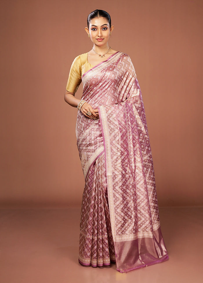 Purple Tissue Silk Saree With Blouse Piece