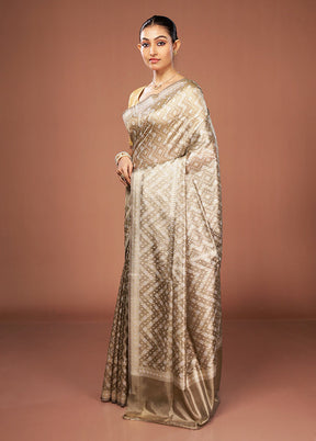 Grey Tissue Silk Saree With Blouse Piece