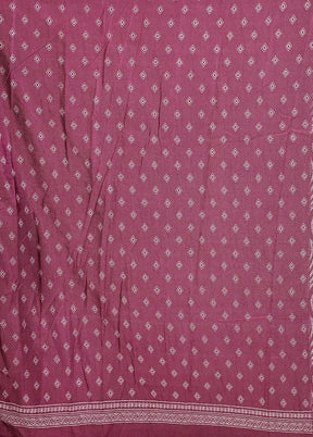 Pink Printed Silk Saree Without Blouse Piece