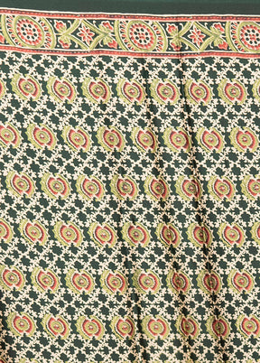 Green Dupion Silk Saree With Blouse Piece