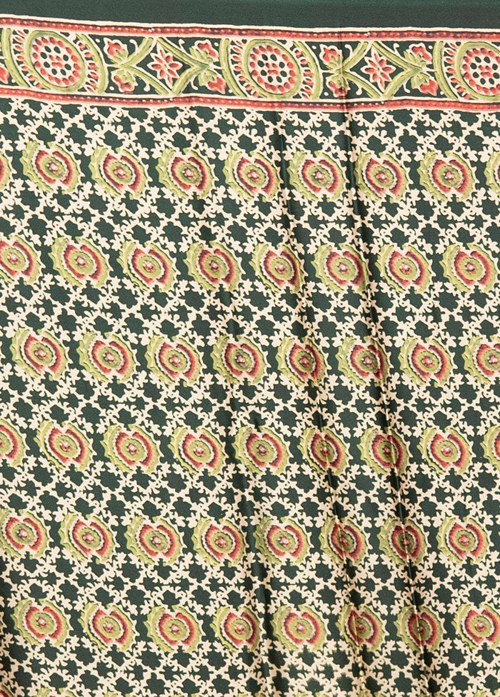 Green Dupion Silk Saree With Blouse Piece